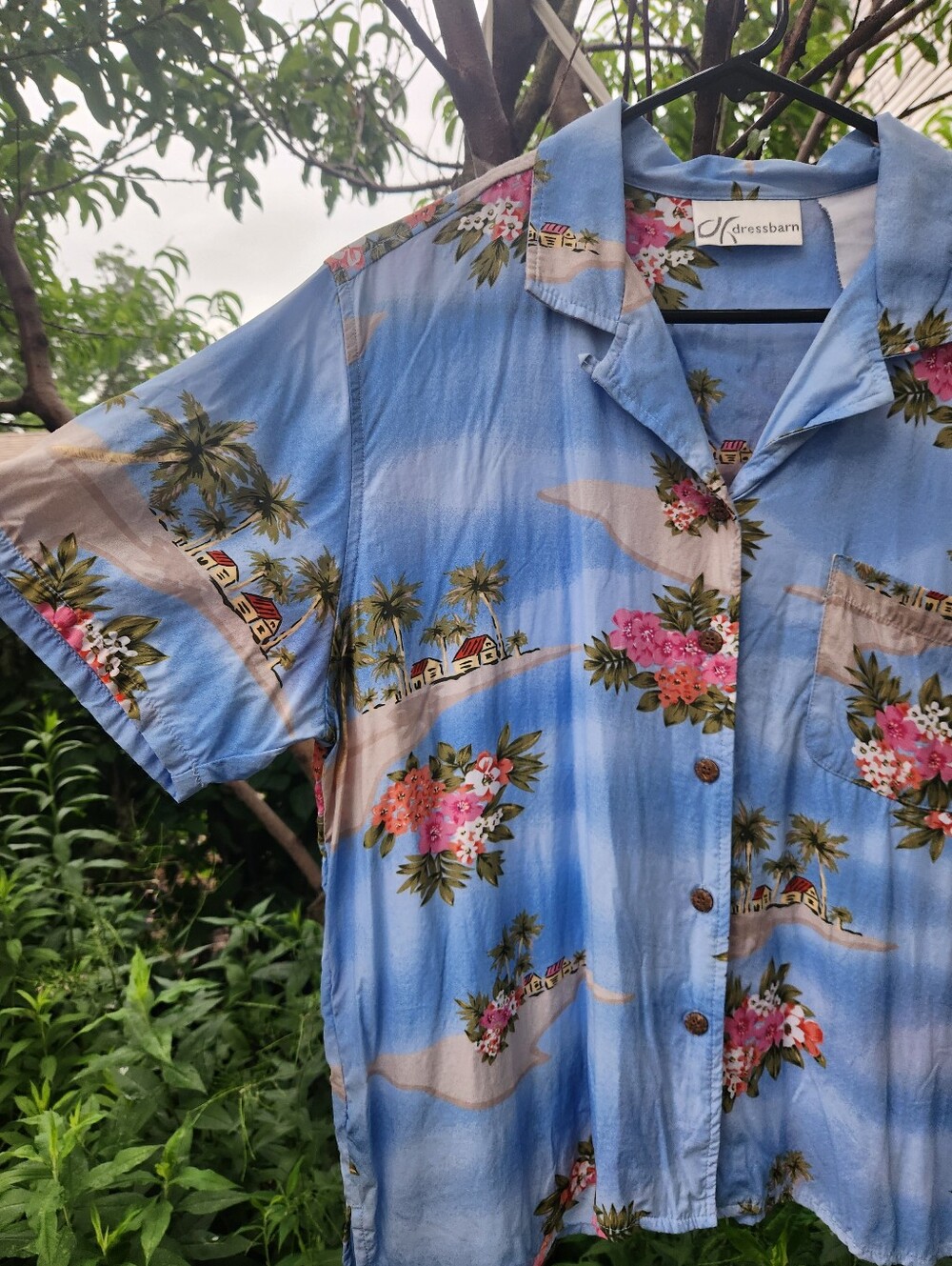 Dress Barn, Women's Summer Vacation, Tropical Hawaiian, Beach Graphic Top Sz XL - Picture 6 of 9